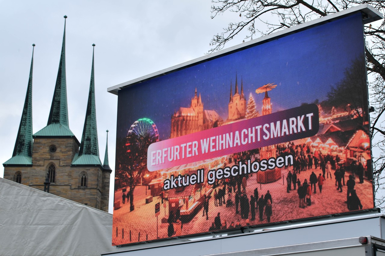 Der Erfurter Weihnachtsmarkt musste nach zwei Tagen schließen.