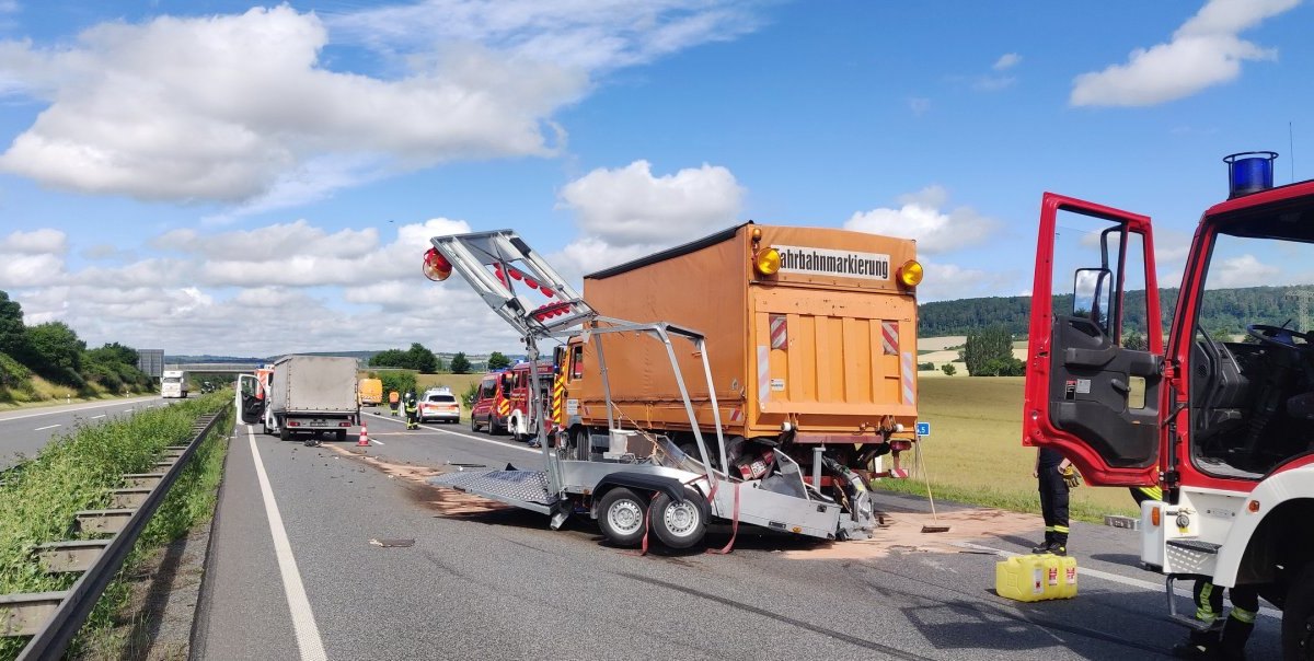 A38 in Thüringen Unfall Fahrbahn warum gesperrt Polizei