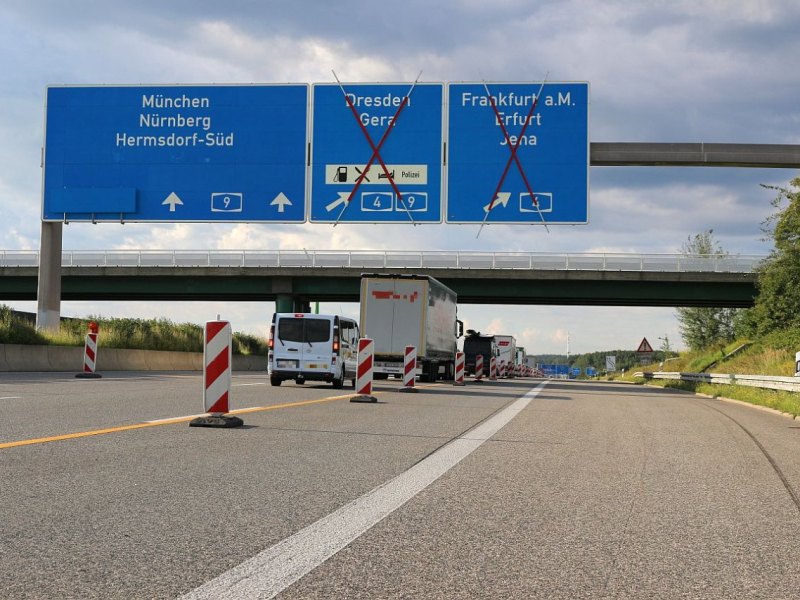 Bauarbeiten am Hermsdorfer Kreuz