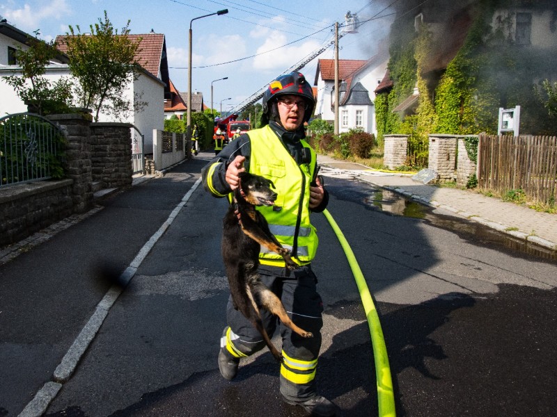 In Hildburghausen kämpfen mehrere Feuerwehren derzeit gegen einen Wohnhausbrand. Wie ein Sprecher der Landeseinsatzzentrale mitteilte, stehe ein Gebäude am späten Freitagnachmittag komplett in Flammen.