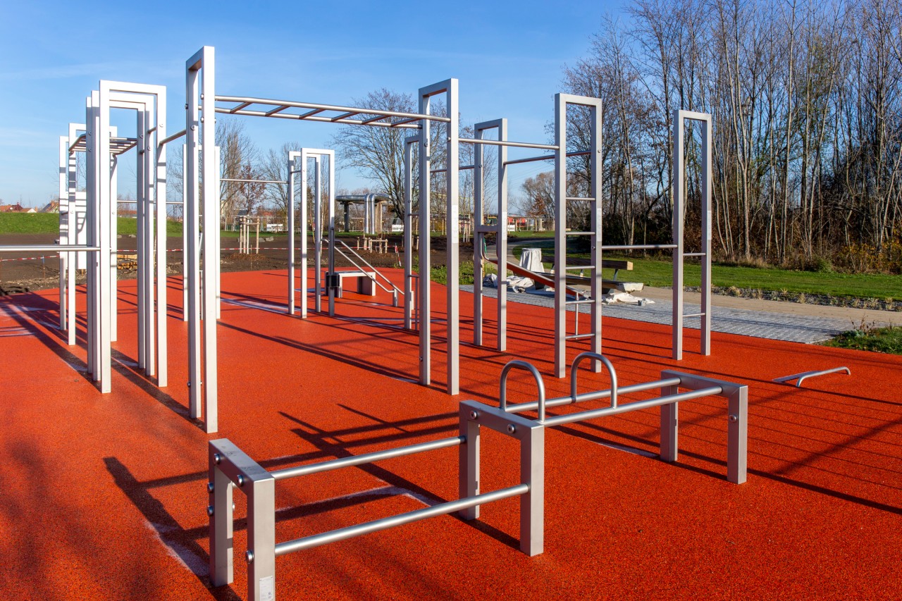 Auch Fitness-Fans kommen im neuen Park in Erfurt auf ihre Kosten! 