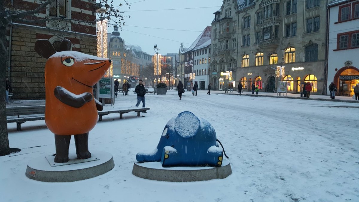 Erfurt Anger Schnee