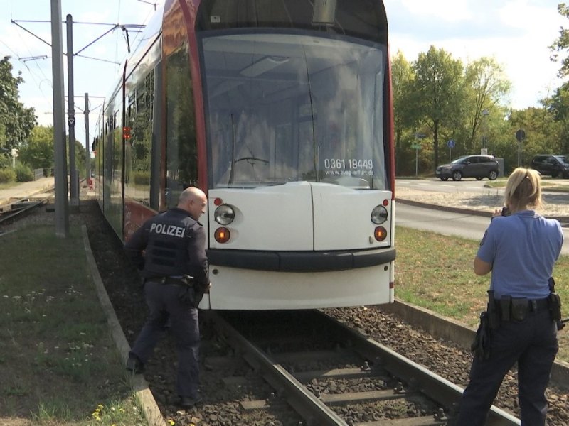 Erfurt Strassenbahnunfall Europaplatz