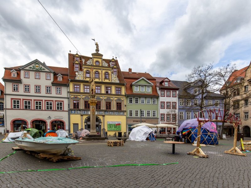 Erfurt Umstrittenes Camp Fischmarkt Andreas Bausewein Oberbürgermeister Klimacamp
