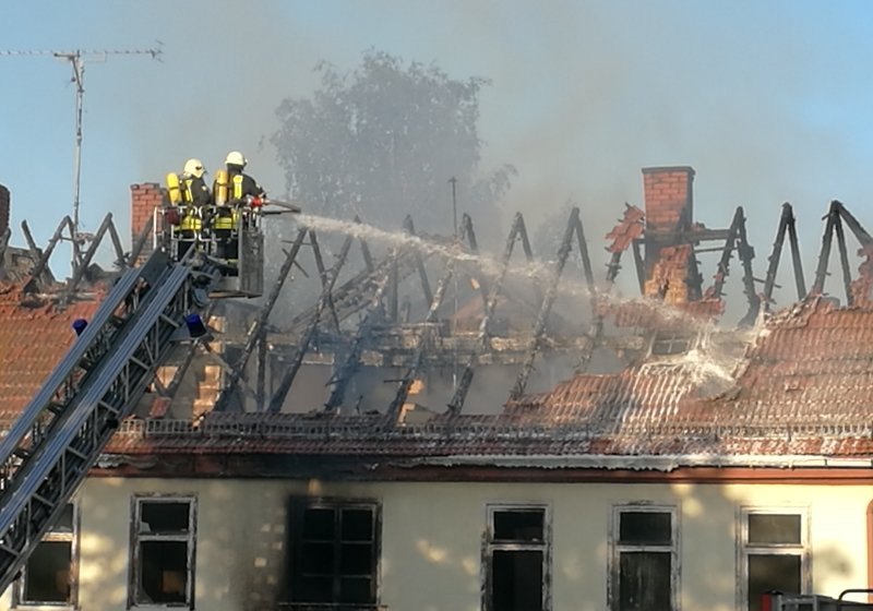 Feuer zerstört Haus am Arnoldiplatz in Gotha