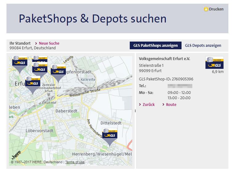 Die Volksgemeinschaft Erfurt e.V. hat im Süden Erfurts den einzigen GLS-Shop.