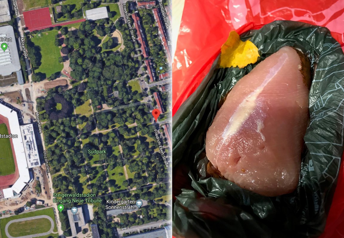 Giftköder Hund Gift Erfurt Karte