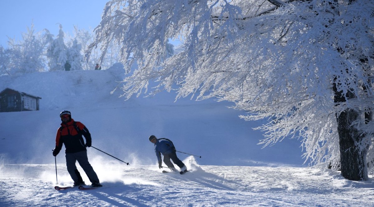 Großer Inselsberg bei Tabarz, Rennsteig, Winter, Schnee, Ski