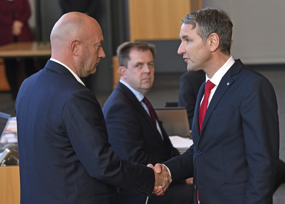 Björn Höcke gratulierte Kemmerich zum Wahlgewinn, den er mit Stimmen der AfD erreichte.