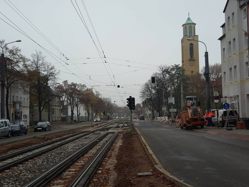 Magdeburger Allee mit Lutherkirche in Erfurt