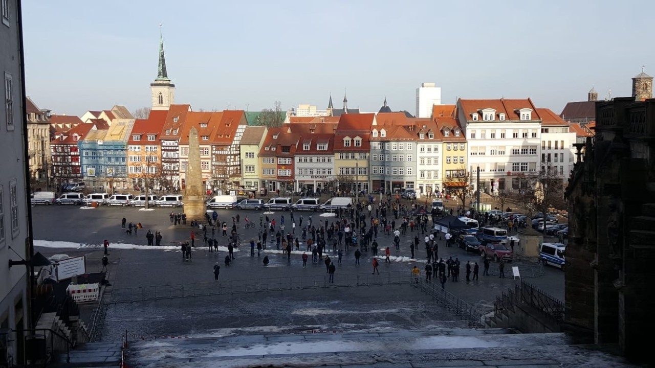 Die Demo der Corona-Leugner in Erfurt.