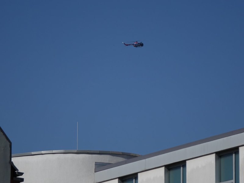 Polizeihubschrauber über Erfurt