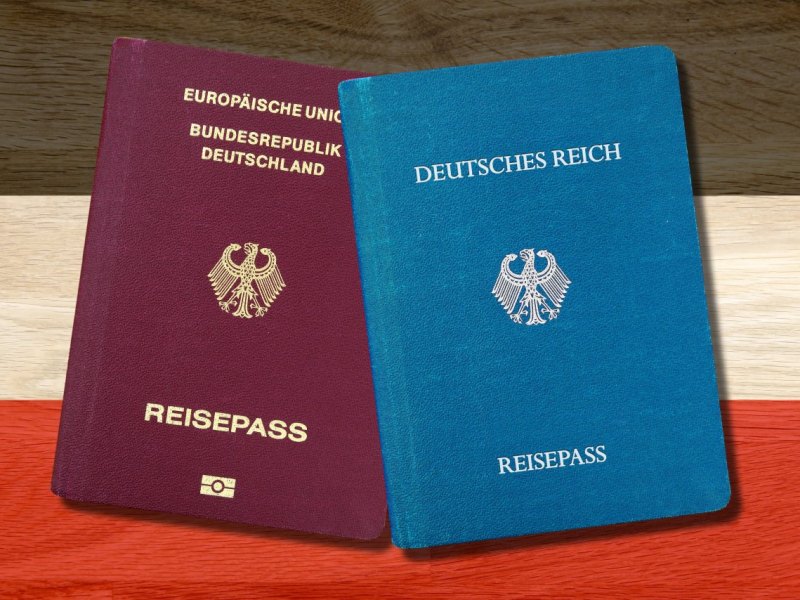 Reisepass, Deutsches Reich, Reichsbürger, Extremismus, rechtsextrem, Staatsfeind, Deutscher, Deutschland, deutsch, Fahne, Flagge, Pass, Ausweis, Dokument, Gruppierung, Symbol, Symbolbild, Symbolfoto