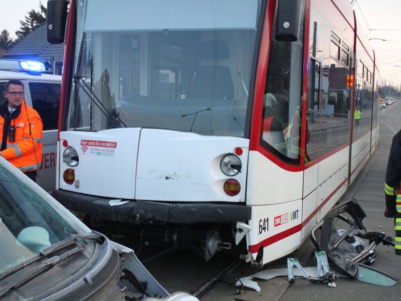 Unfall in der Leipziger Straße in Erfurt