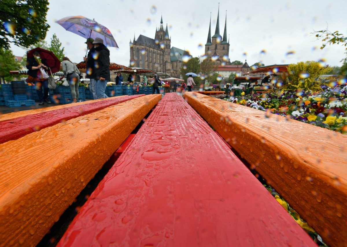 Erfurt Markt Regen