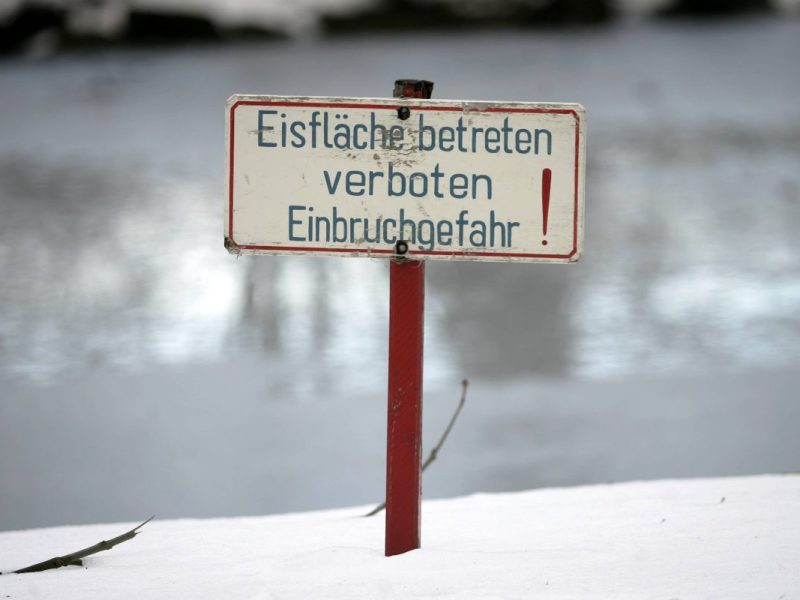 Die Stadt Erfurt warnt eindringlich davor, Eisflächen zu betreten!