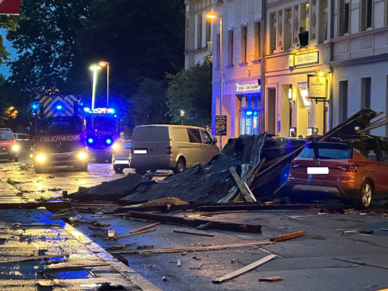 Das Unwetter hat auch in Thüringen seine Spuren hinterlassen – so wie hier in Gera.
