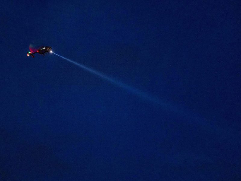 Die Polizei setzte über Erfurt & Co. auch einen Hubschrauber ein.