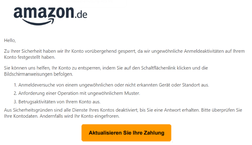 Die Verbraucherzentrale warnt vor dieser Mail.