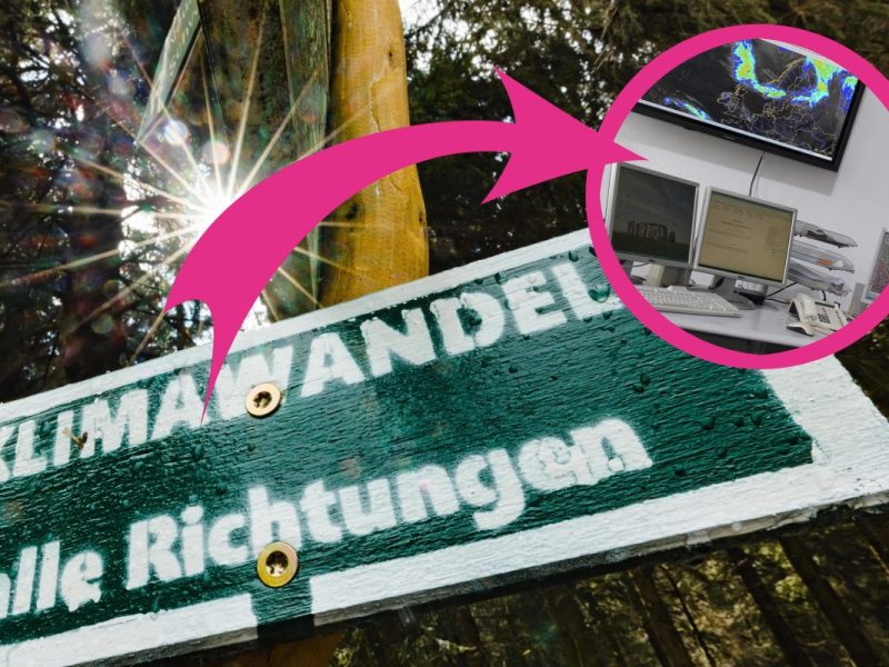 Im Thüringer Wald steht ein Schild mit der Aufschrift 